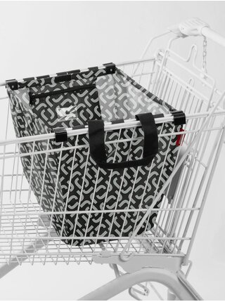 Šedo-černá vzorovaná skládací nákupní taška Reisenthel Easyshoppingbag Signature