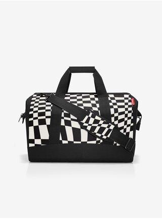 Bielo-čierna vzorovaná cestovná taška Reisenthel Allrounder L Op-Art