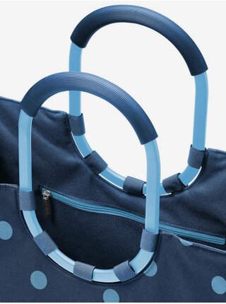 Tmavě modrá dámská puntíkovaná taška Reisenthel Loopshopper L Frame Mixed Dots