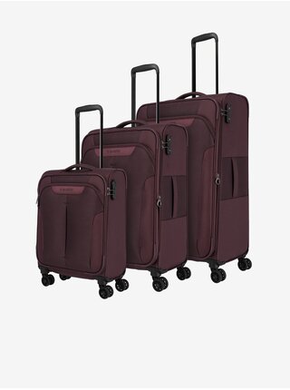 Sada tří cestovních kufrů ve fialové barvě Travelite Croatia S,M,L   