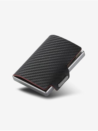 Černá vzorovaná kožená peněženka  Mondraghi Carbon Plus