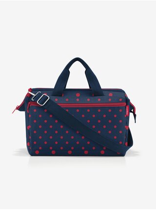 Tmavě modrá puntíkovaná cestovní taška Reisenthel Allrounder S Pocket Mixed Dots Red