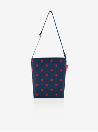 Tmavě modrá dámská puntíkovaná kabelka přes rameno Reisenthel Shoulderbag S Mixed Dots Red