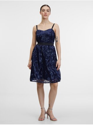 Tmavě modré dámské flitrové šaty ORSAY