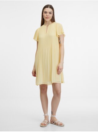 Světle žluté dámské plisované šaty ORSAY