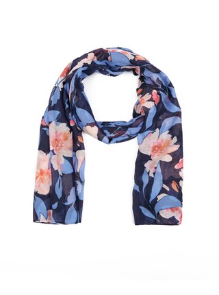 Růžovo-modrý dámský květovaný šátek ORSAY