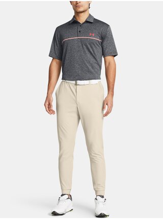 Tmavosivé športové tričko Under Armour UA Playoff 3.0 Stripe Polo