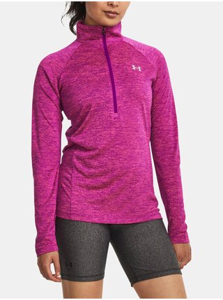 Fialové sportovní tričko Under Armour Tech 1/2 Zip - Twist