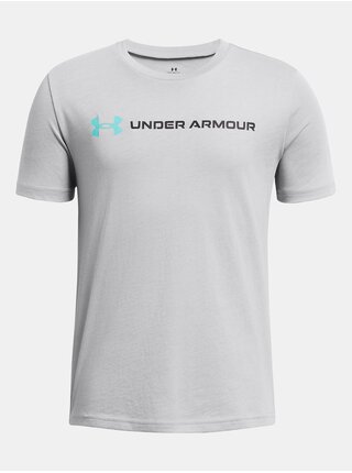 Svetlosivé tričko Under Armour UA B LOGO WORDMARK SS