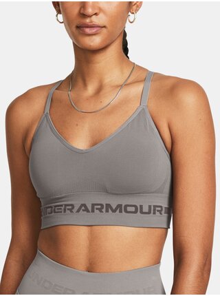 Šedá sportovní podprsenka Under Armour UA Seamless Low Long Bra