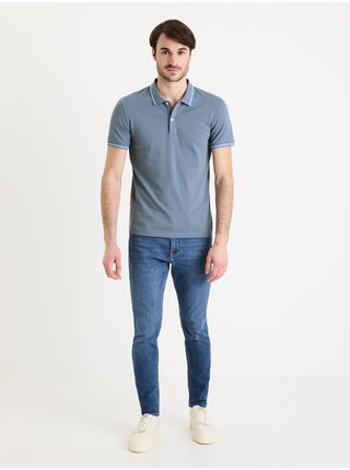 Modré pánské basic polo tričko Celio Decolrayeb 