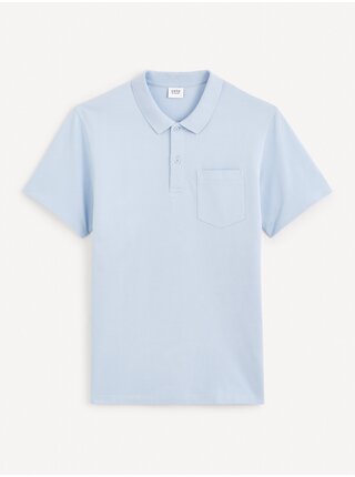 Světle modré pánské basic polo tričko Celio Gepoche 