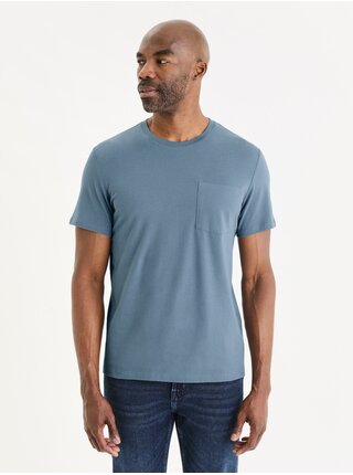 Modré pánske basic tričko Celio Gepostel