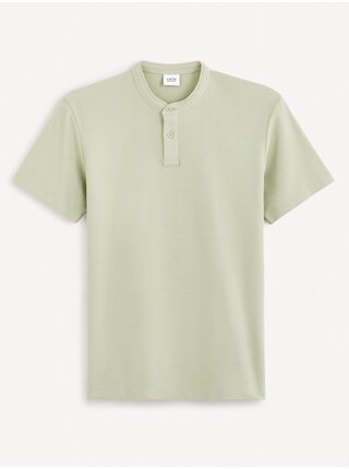 Světle zelené pánské basic polo tričko Celio Gesohel 