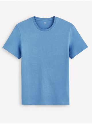 Modré pánske basic tričko Celio Tebase