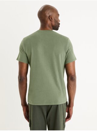 Zelené pánské basic tričko Celio Gepostel