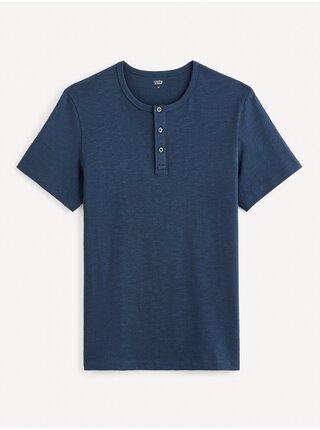 Tmavě modré pánské basic tričko Celio Genperle