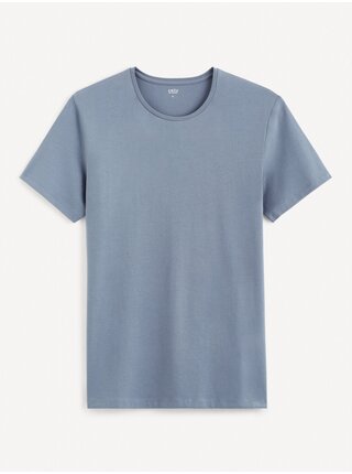 Modré pánské basic tričko Celio Neunir