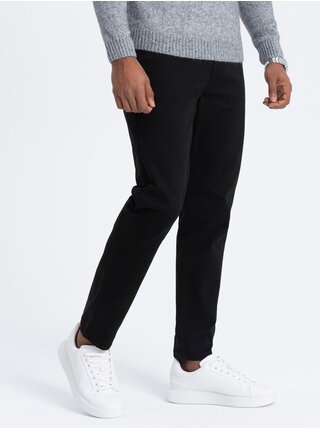 Černé pánské chino kalhoty Ombre Clothing