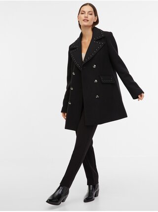 Čierny dámsky kabát s prímesou vlny ORSAY