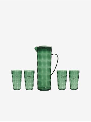 Súprava džbánu a štyroch pohárov v zelenej farbe Kaemingk