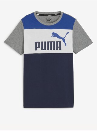 Modro-šedé klučičí tričko Puma ESS Block Tee