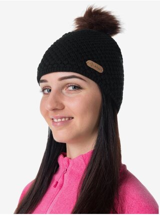 Čierna dámska módna čiapka s brmbolcom Kilpi LADY-W