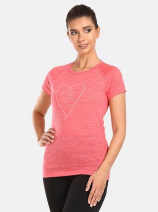 Růžové dámské tričko s příměsí vlny Kilpi ZARJA