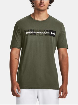 Khaki tričko Under Armour UA CAMO CHEST STRIPE SS