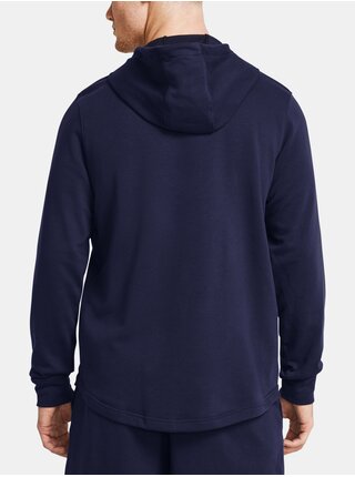 Tmavomodrá športová mikina Under Armour UA Rival Terry Graphic Hood