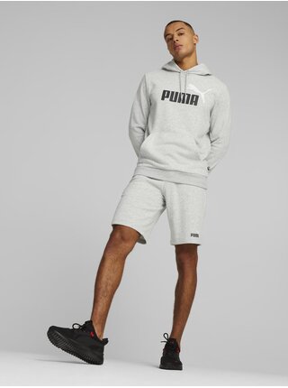 Světle šedá pánská mikina s kapucí Puma ESS+ 2 Col Big Logo Hoodie