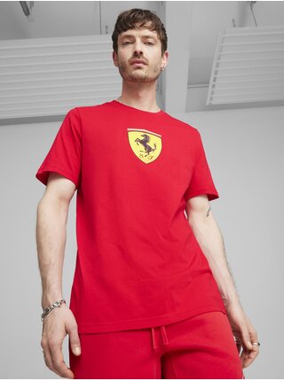 Červené pánske tričko Puma Ferrari Race Big Shld T Clrd