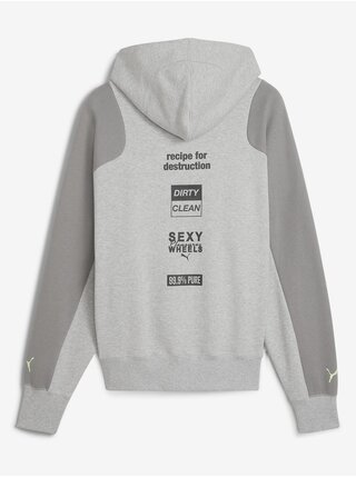 Světle šedá pánská žíhaná mikina s kapucí Puma x PLEASURES Hoodie