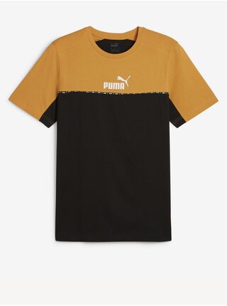 Horčicovo-čierne pánske tričko Puma ESS BLOCK x TAPE Tee