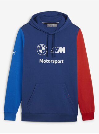 Modrá pánska mikina s kapucňou Puma BMW MMS ESS Hoodie FT