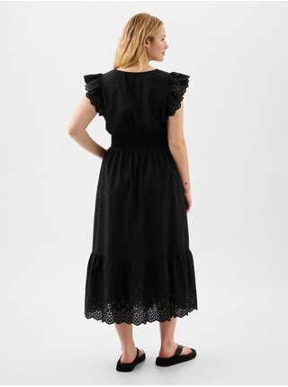 Čierne dámske čipkované midi šaty GAP