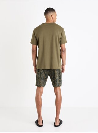 Khaki pánské pyžamo Celio Gipypalm