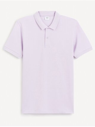 Světle fialové pánské basic polo tričko Celio Teone 