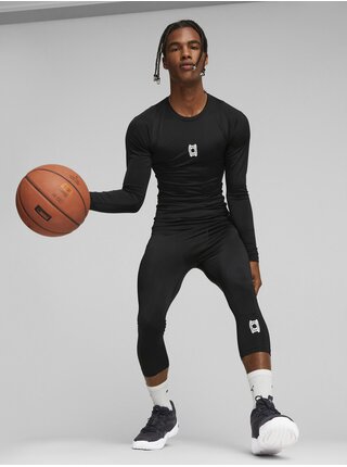 Černé pánské sportovní legíny Puma Hoops 3/4 Tight Baselayer