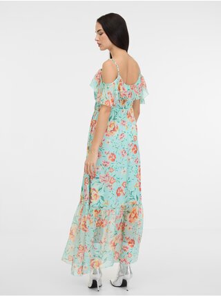 Svetlomodré dámske kvetované šaty Guess Elide
