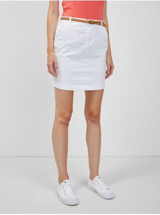 Bílá dámská sukně s páskem ORSAY  