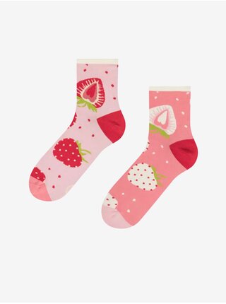 Červeno-růžové pánské veselé ponožky Dedoles Sladké jahody
