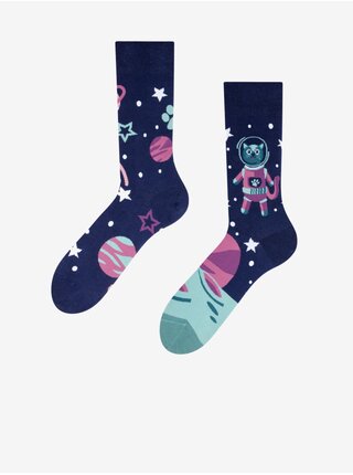 Tmavomodré veselé ponožky Dedoles Mačka vo vesmíre