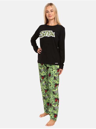 Černo-zelené dámské pyžamo Styx Zombie