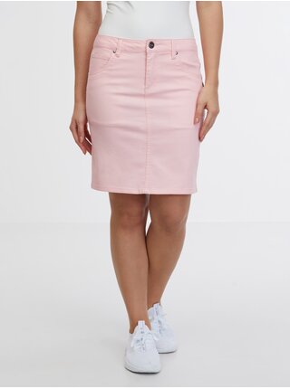 Světle růžová dámská džínová sukně SAM 73 Belén