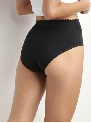 Sada dvou dámských kalhotek v černé a béžové barvě DIM Body touch highwaist brief