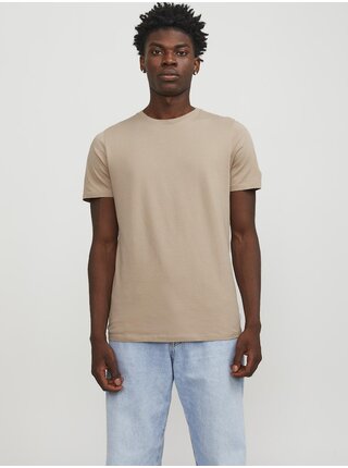 Béžové pánské basic tričko Jack & Jones Organic