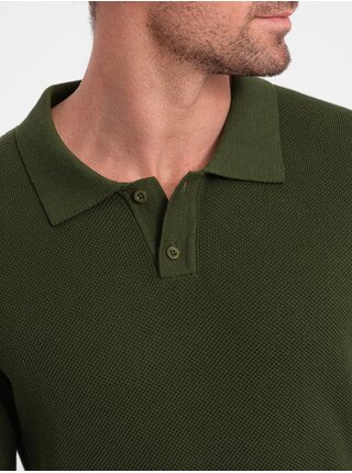 Zelené pánske polo tričko Ombre Clothing
