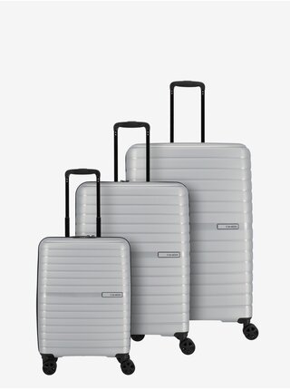 Strieborná sada cestovných kufrov Travelite Trient S,M,L Silver