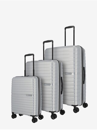 Strieborná sada cestovných kufrov Travelite Trient S,M,L Silver
